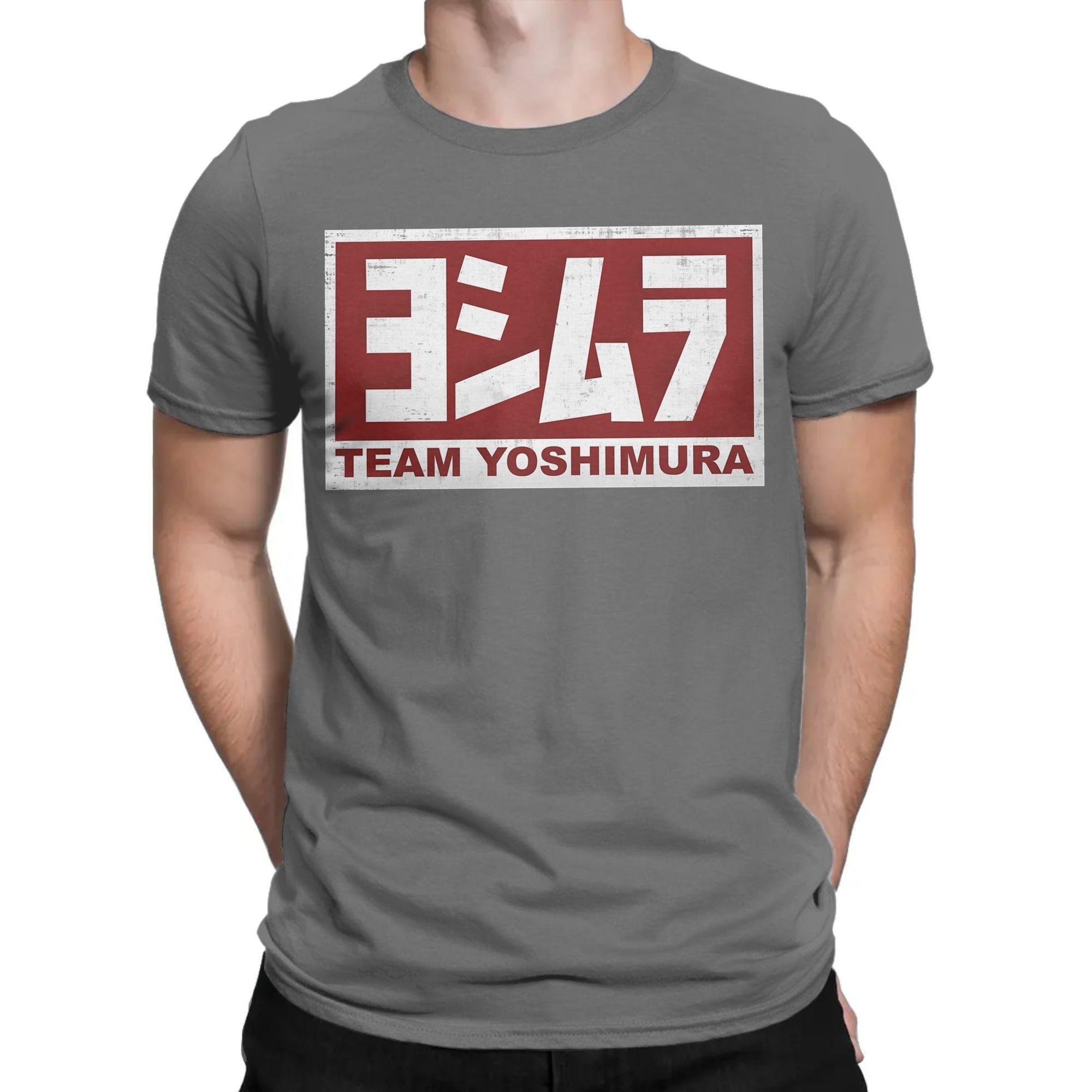 

Чоловіча футболка Team Yoshimura Japan Super Bike 100% Бавовна Модна Футболка для Чоловіків З Круглим Коміром Короткий Рукав Одяг XXL темно-сірий колір