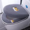 Soft Plush Toilet Seat Cover Set With Lid 2-Piece Winter Fall Bathroom Accessory Home Use