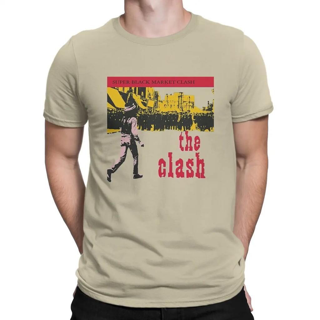 Super Black Market Clash Men's T Shirts T-The Clashs Amazing Tees Short Sleeve O Neck T-Shirt Pure Cotton Gift Idea Tops