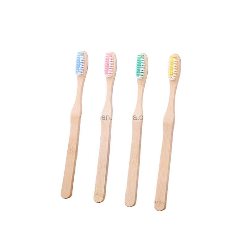 BPA-Free Personalized 100% Biodegradable Eco Friendly Cheap Flat Medium Bamboo Toothbrush Cepillo Dental Bambo Set