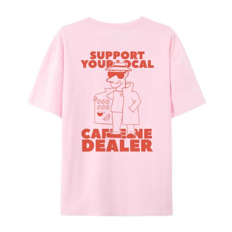 Dames Achterprint Hippie Grappig Koffieliefhebber T-shirt Retro Cartoon Cafeïne Grafische T-shirts Schattig Barista T-shirt Unisex Tops Cadeaus