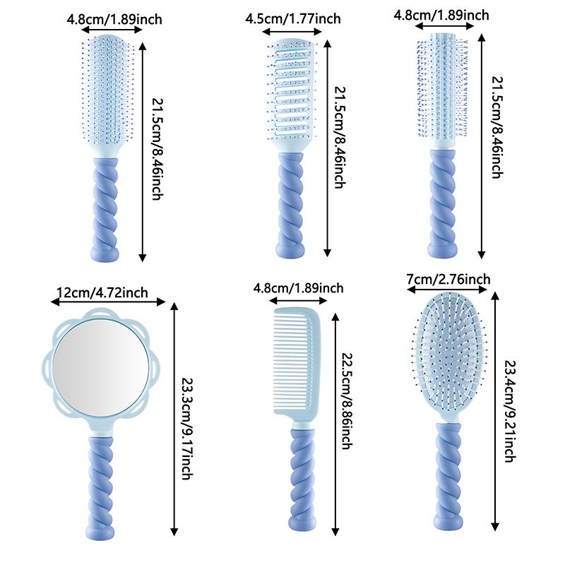 1 Stück Tragbares Niedliches Luftkissen-Kamm-Spiegel-Set Antistatischer Airbag-Kamm und Spiegel Heim-Haarstyling-Werkzeuge für Damen