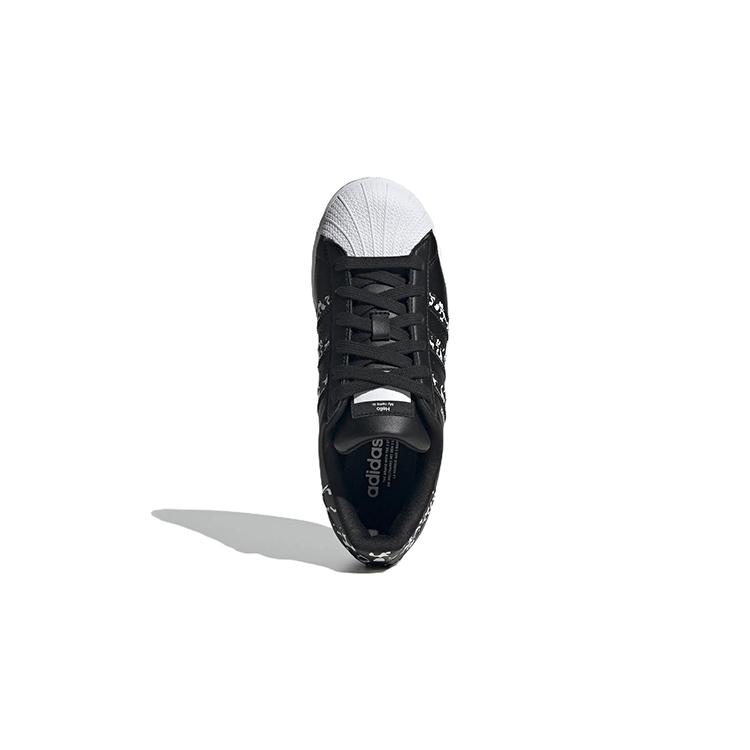 adidas Originals Superstar J Abrasion Resistant Low Top Kids' Skateboarding Shoes Black White GW4069