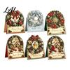 3D sada uměleckých řemesel s falešnými perličkami Sada na výrobu vánočních přání DIY Pop-Up sněhulák Sváteční ozdoby na doma Santa Claus Sob Věnec Přání Ručně vyrobené Vánoce Rodina a přátelé
