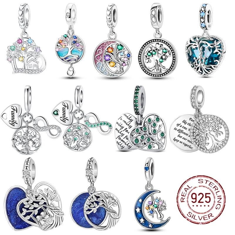 Copper Tree Of Life Family Forever Charms Beads Fit Original Bracelet Diy Jewelry Pendants Dangle Gift For Woman