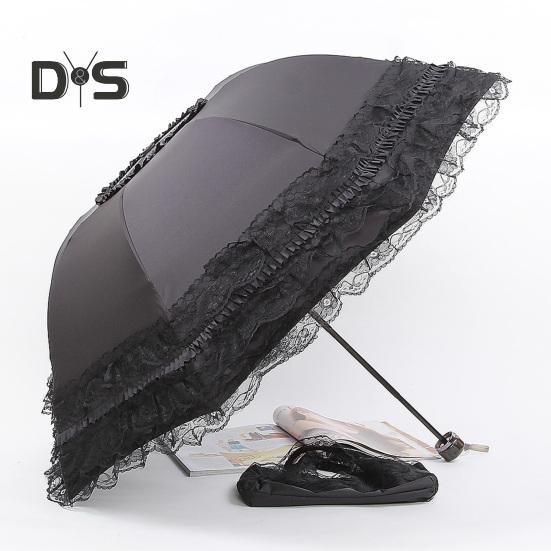 Spitzen-Taschenschirm, tragbar, Sonnenschutz, UV-Schutz, winddicht, leicht, wasserdicht, für Reisen, Mini-Sonnenschirm, Regenschirm, Taschenschirm