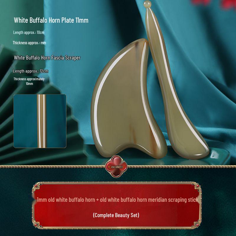 White Buffalo Horn Gua Sha Facial Massage Tool for Anti-Wrinkle Treatment