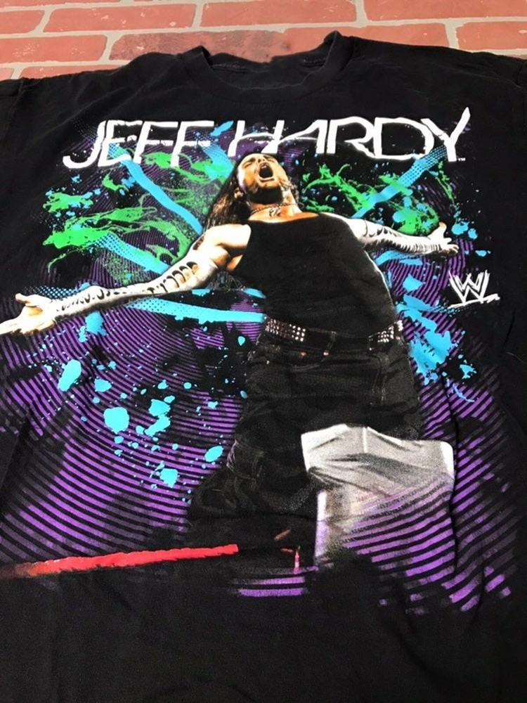 

Редкая черная футболка Jeff Hardy из плотного хлопка Размеры S-4XL Подарок для фаната PP1825 Унисекс L