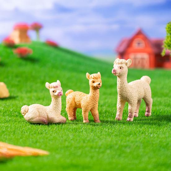 5 Buc Miniaturi Alpaca Mini Figurine Alpaca Statuete Miniaturale de Colecție Animale pentru Grădină Zână Micro Peisaj DIY Artizanat
