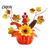 Retro-Stil Herbstdekoration Herbst Künstlicher Kürbis Tischmittelstück, Falsche Dekoration mit Sonnenblumen, für Schreibtisch Herbstlaub Beeren Thanksgiving,