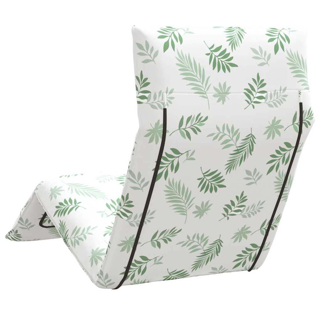 Folding Sun Lounger with Leaf Pattern 175 x 54 x 8.5 cm Oxford Fabric
