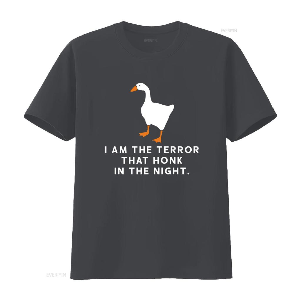 Inspiriert von Untitled Goose Game Ich bin der Schrecken, der in der Nacht schnattert T-Shirt vintage gewaschen Unisex dehnbar Designer-Kleidung