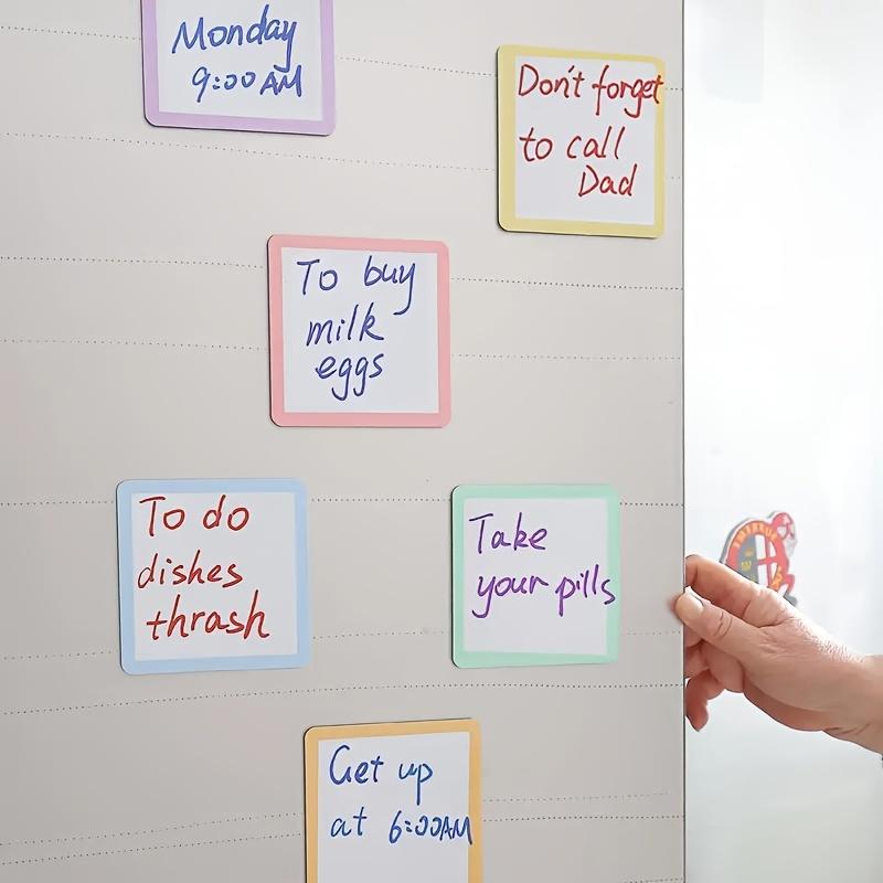 6 Stück Wiederverwendbare Magnetische Notizen Memo-Tafeln Whiteboard Kühlschrank Spind Büro Klassenzimmer Zuhause Organisation Magnetisches Whiteboard (zum Trockenlöschen)