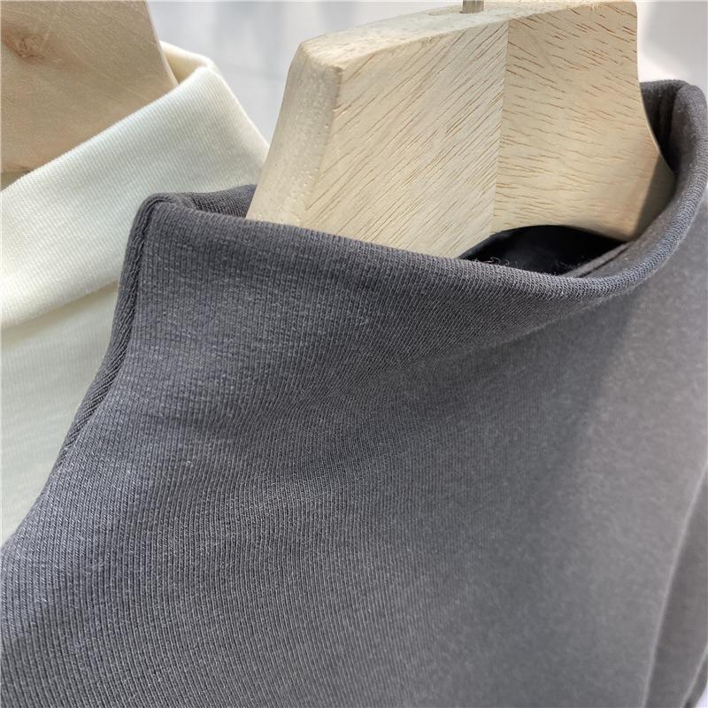 Autumn Half High Collar Slim Fit Plush Base Casual T-shirt Women Winter Long Sleeve Solid Velvet Women's T Shirt Elegant Retro Warm Lady Tee Top 25573
