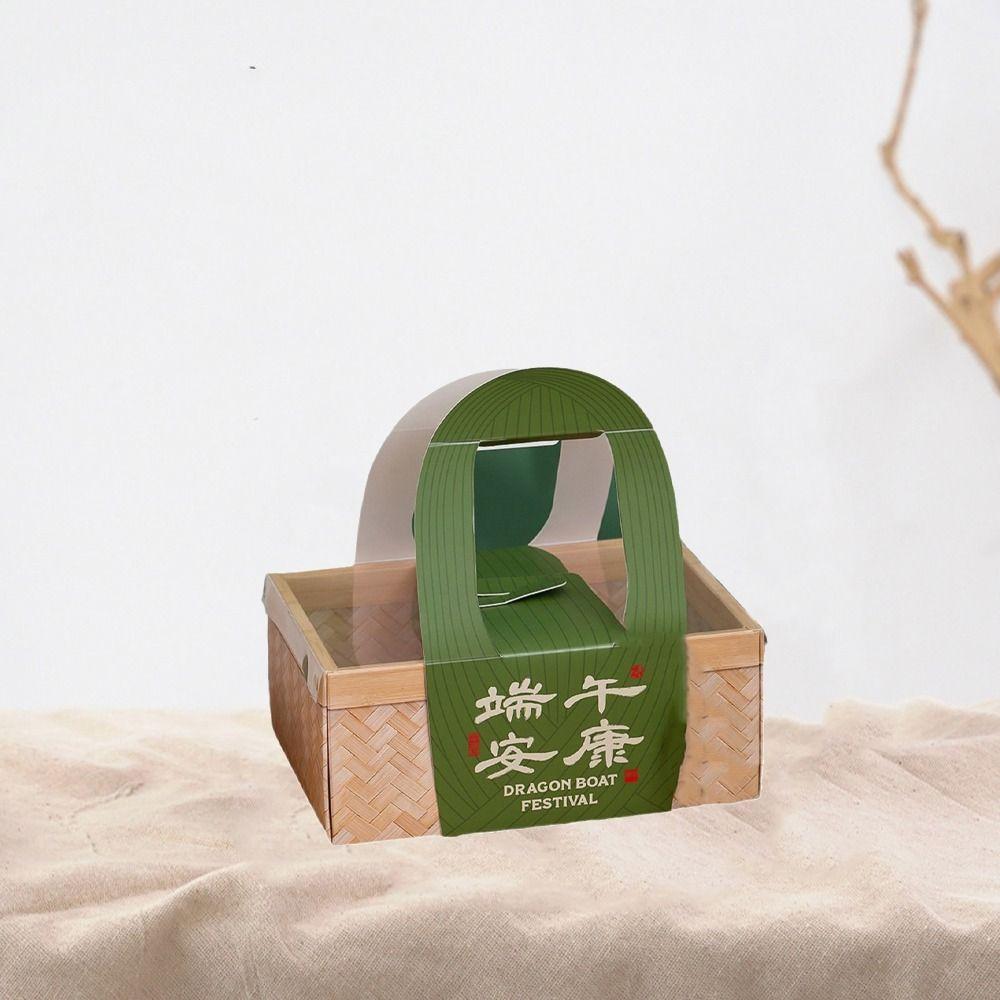 Handmade Zongzi Packing Box Creative Hand-held Basket Portable Storage Box  Pastry