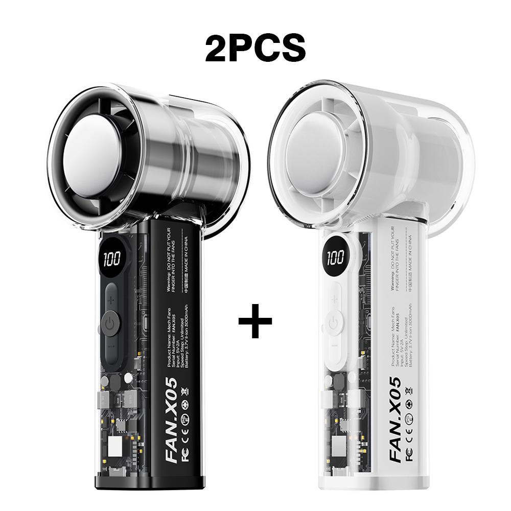 Portable 3000mAh Handheld Fan - 100-Speed Turbo Cooling, USB Rechargeable Mini Personal Fan for Travel, Camping & Outdoor Use