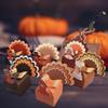 Packung mit 12 Geschenkboxen aus Papier mit Thanksgiving-Truthahn-Motiv für Feiertags-Partydekorationen und DIY-Bastelarbeiten