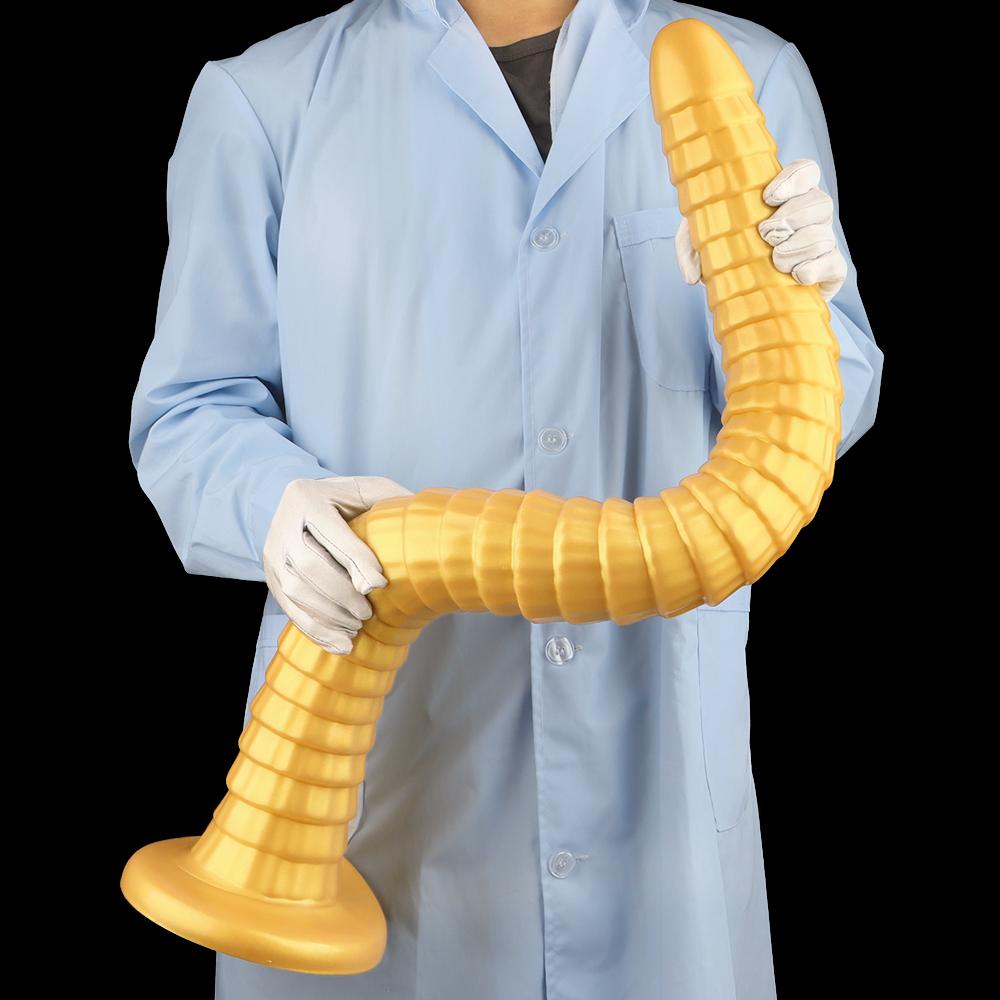 80*7cm zlatý silikonový extra dlouhý masturbátor anální kolík fisting realistický řemínek na penis na penisu BDSM