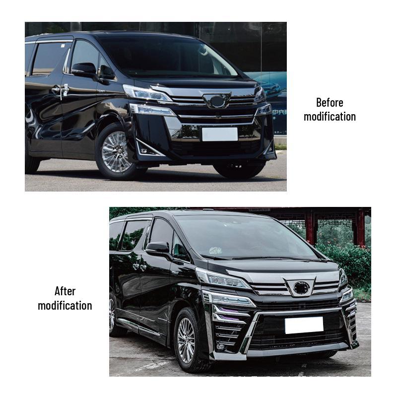 Front Bumper Assembly with Grille, Fog Light Frame & License Plate Holder for Toyota 19 Vellfire Hong Kong Edition. Without Size Option