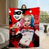 Harley Quinn Movie Collage Flannel Throw Blanket Soft Warm Cover For Sofa Bedroom Dorm Teen Decor Villain Pattern Gift For Fans