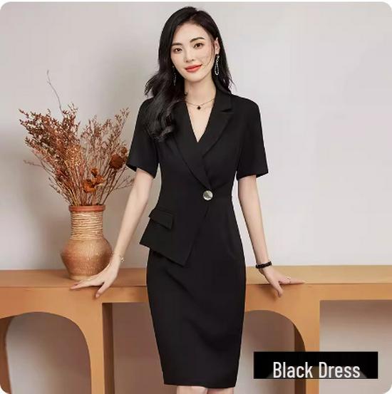 

Aishangchen Женское Летнее Платье Высокого Класса для Работы Темпераментное Приталенное Костюм OL S