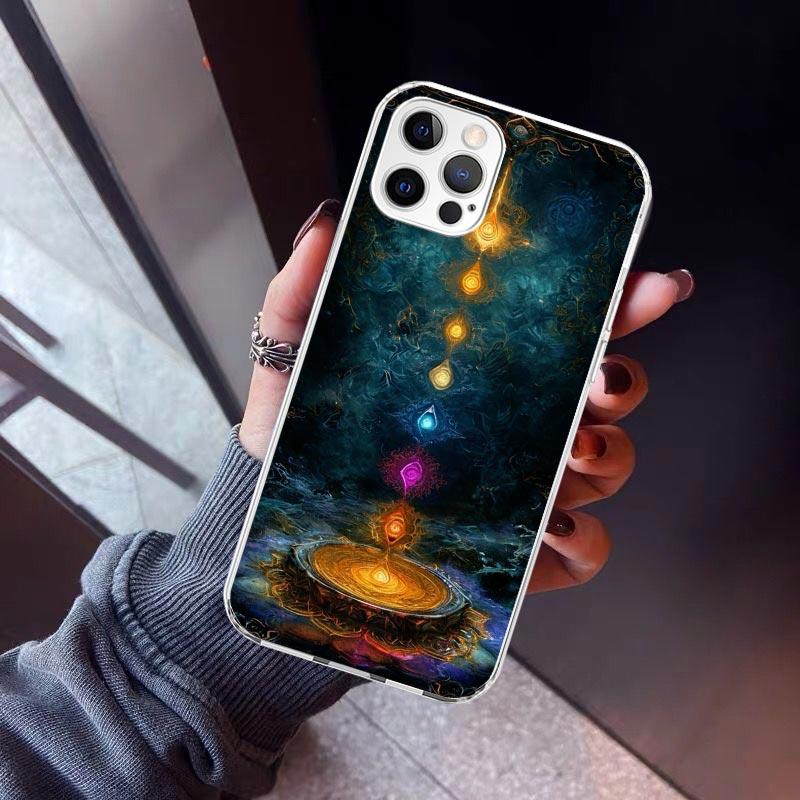 Yoga Chakra Spiritual Energy Universe Phone Case For iPhone 17 Air 11 13 Mini 14 15 Plus 16 12 Pro Max 16E SE 7 8 Pattern Soft T