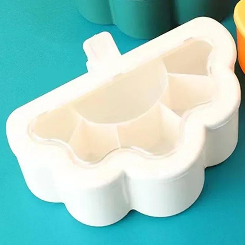 4 in 1 Seasoning Box with Spoon Spice Jar Multi Compartment Salt Pepper Spice Jars Pots Kitchen Accessories Condiment Container