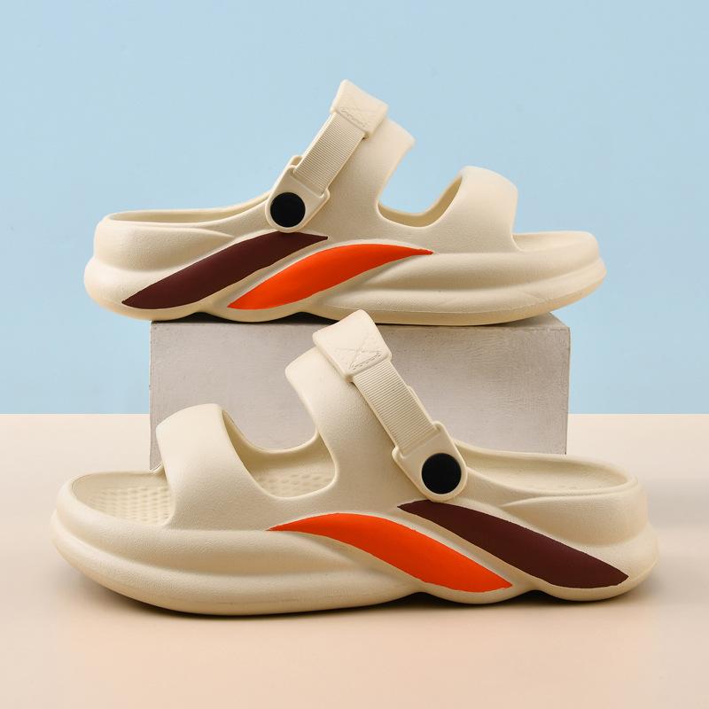 EVA Non-smelly Feet Breathable Sandals Slippers Men's Summer Seaside Outer Wear Home Thickened Soft Bottom Cool Slippers Men