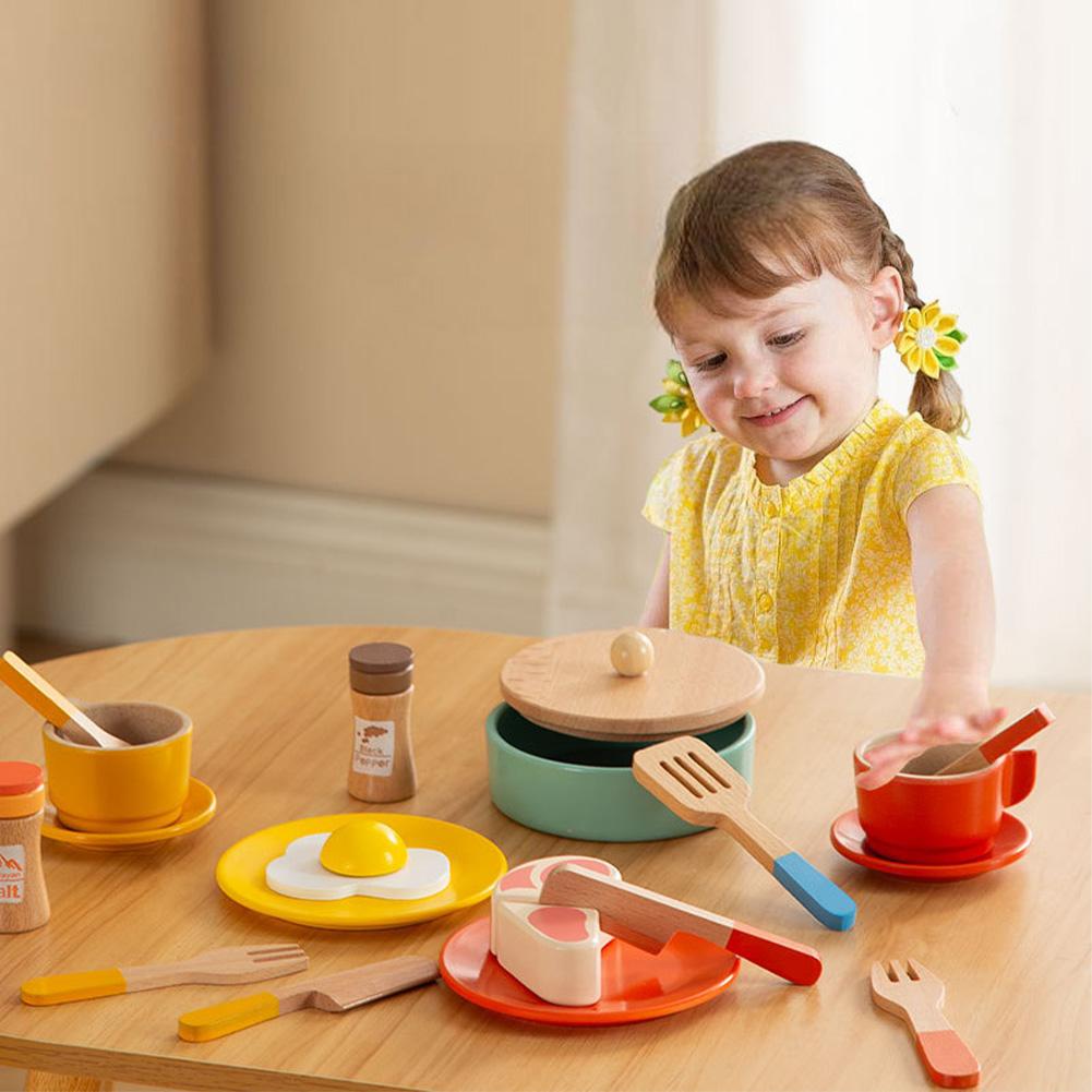 Wooden Play Kitchen Toy Set For Girls And Boys Simulated Kitchen Playset Early Education Playing House Role-playing Toy