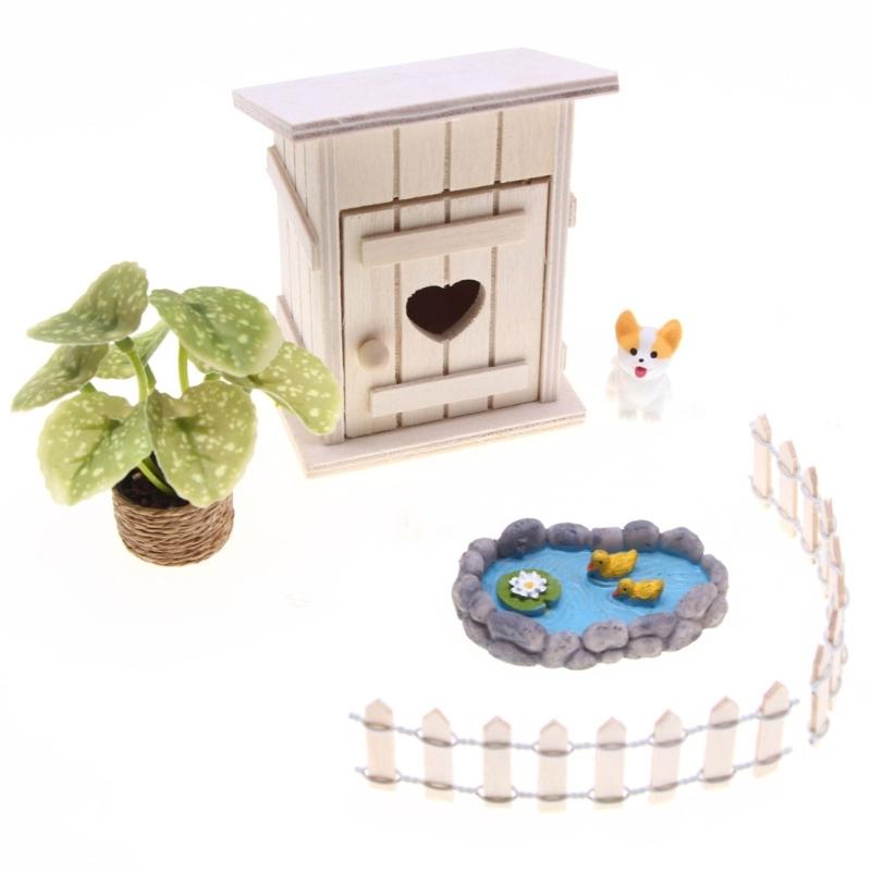 

Fence Model House Accessories Set Resin Plastic Outdoor Garden Educational Pretend For Children 1