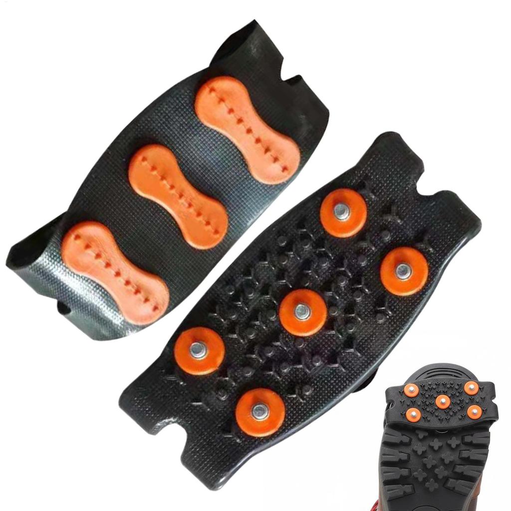 2pcs Steel Studs ice cleats with Adjustable Straps Crampon for shoes ice and snow cleats Non Slip hiking boots snow shoes