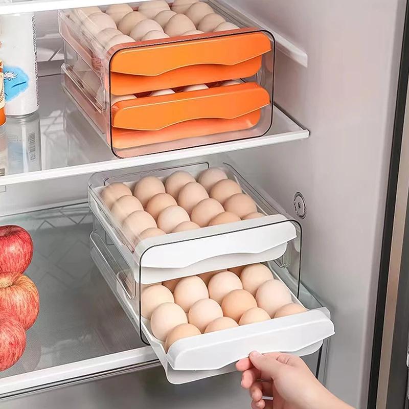 Transparent Egg Storage Container With Food Grade Material And 32 Egg Capacity Perfect For Kitchen Refrigerator Use