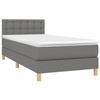 Cadre de lit avec matelas - Maison Exclusive - 90x200 cm - Tête de lit réglable - Gris foncé - Tissu