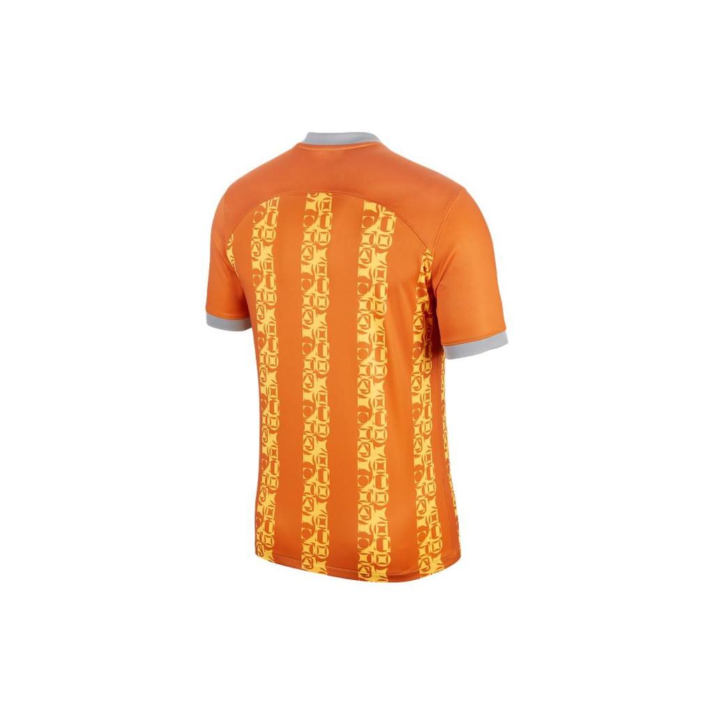 Nike Dri-Fit Pattern Print Color Block Quick-Dry Breathable Short Sleeve Soccer Jersey Men jersey Orange FV3514-806