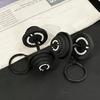 Keychain Pendant Lightweight Durable Soft Rubber Metal Dumbbell Design Detachable Fitness Bag Charm Key Holder Sporty Gift Accessory