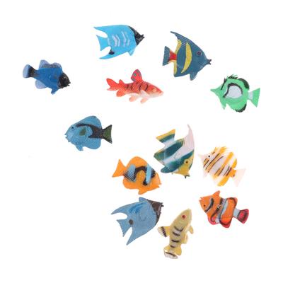 12 Pcs Mini Tropical Ocean Fish Toy Gift Sea Life Model Pool Education Toy