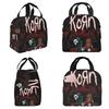 Korn Heavy Metal Band Album Tour 2024 Insulated Lunch Bag for Women Office Cooler Thermal Food Box Tote Lunch Boxes Container