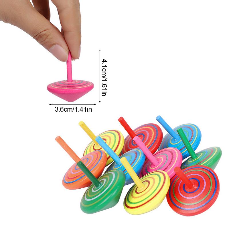 10-30Pcs Colorful Wooden Gyro Mini Spinning Toys Kids Birthday Party Favors Gift for Guests Pinata Goodie Bag Filler Finger Game