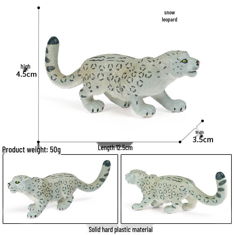 Wild Safari Animal Figurines: Giraffe, Elephant, Rhinoceros, Brown Bear, Tiger, Lion, Leopard, Hippopotamus - Solid Cognitive Toys