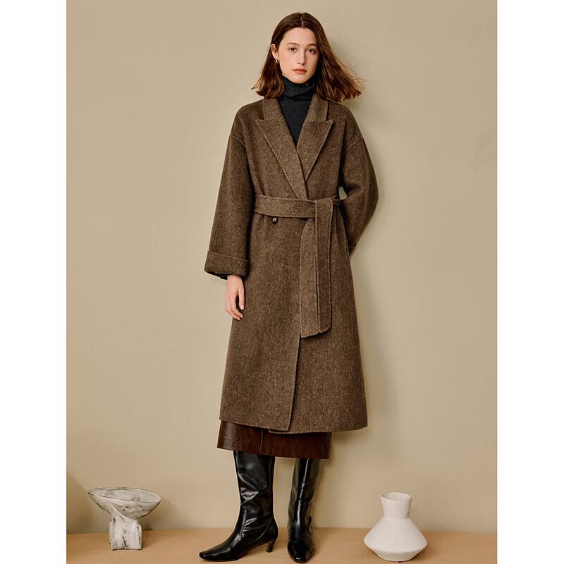 Inman Women's Alpaca Wool Blend Double-Faced Long Coat