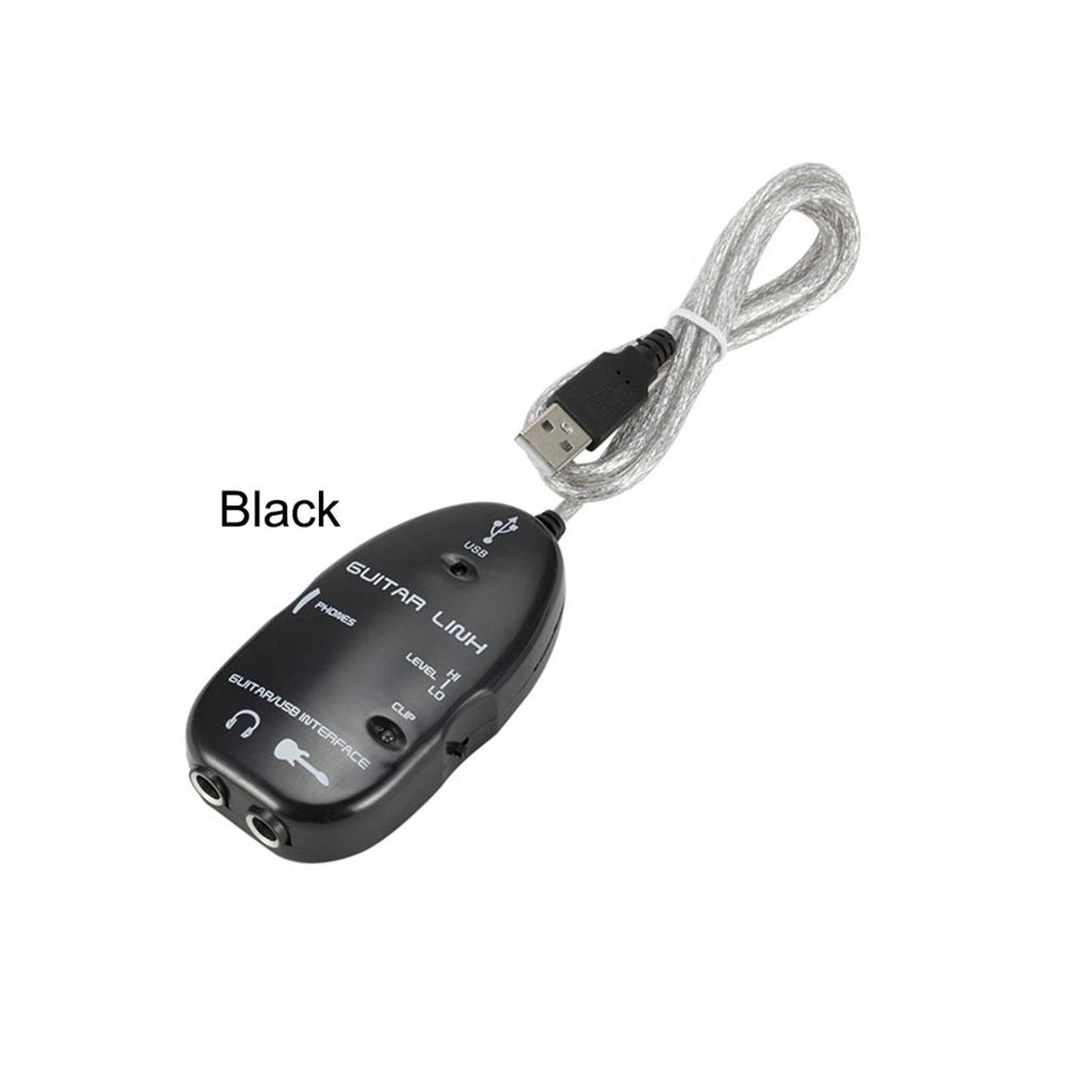 Guitar To USB Interface Link Cable Adapter Audio Connector Recorder for PC Computer