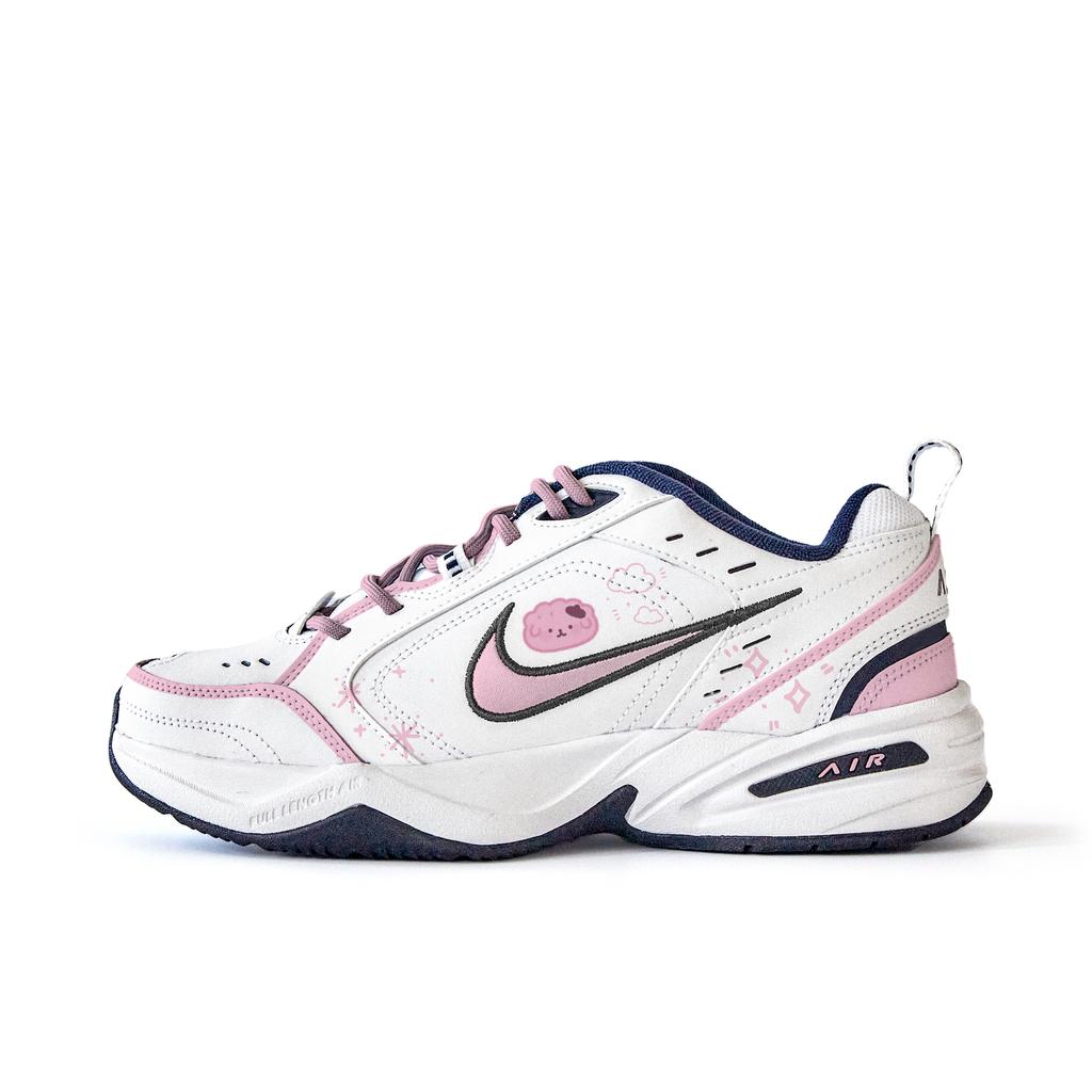 Nike Air Monarch 4 Hai Ru, Ding Duo Slip Resistant Abrasion Resistant Low Top Chunky Sneakers Unisex White 415445-102 (Team746-)