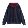 Chuyu Women's 2025 Fall Color-Block Embroidered Loose Fit Hoodie