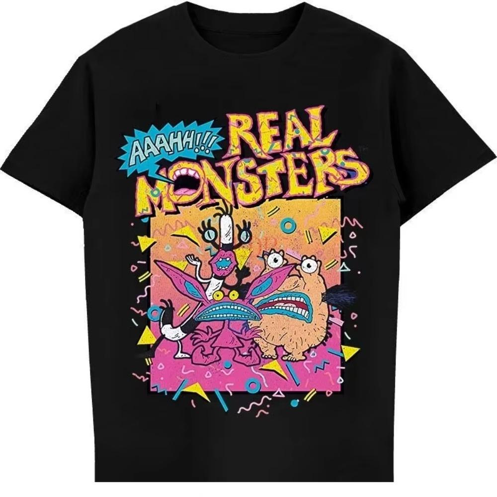 

Aaahh!!! Real Monsters Classic Retro Poster Premium T-Shirt summer T shirt XXXXXL чёрный