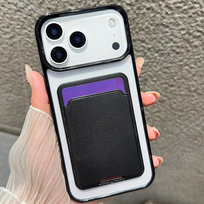 Candy Color Card Bag Wallet Phone Case For iPhone 17 Air 16 15 14 13 12 11 Pro Max XS XR X 7 8 Plus Soft Shockproof Bumper Cover