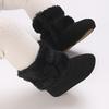 Cute Bowknot Comfortable Boots for Baby Girls Soft Warm Plus Fleece Boots for Indoor Walking