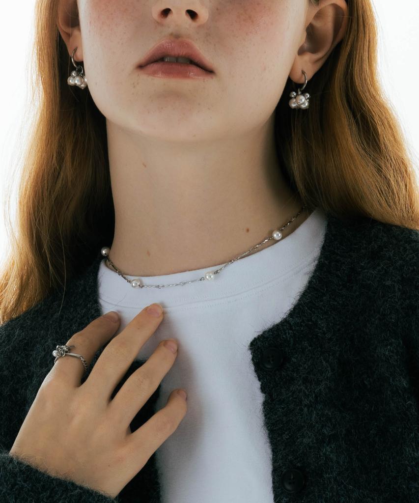 Pearly More Pearl Point Choker Necklace_Pm24N002Wt