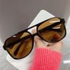 Retro Double Bridge Oversized Pilot Sunglasses Uv400 Protection Classic 70S Sun Glasses Yellow Driving Eyewear For Women & Men