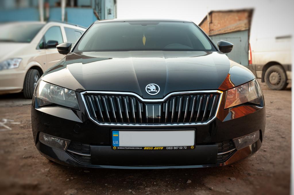 

Зимова накладка на решітку (нижня) Глянцева для Skoda Superb 2015-2024 рр