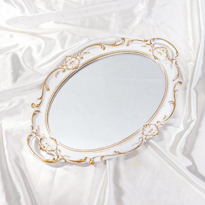 Specchio da Ingresso Corridoio con Cornice in Plastica da Appendere Ingresso Specchio da Parete Leggero per Sopra il Lavandino Vassoio Rettangolare Dorato